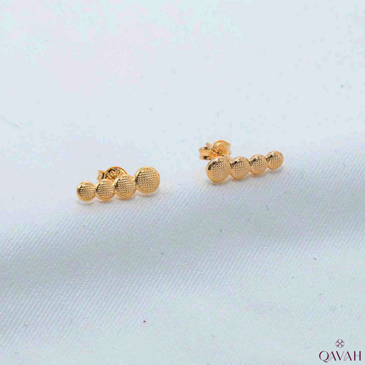 Mini triple 24k gold plated earring